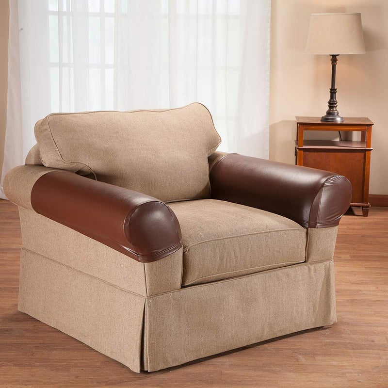 Fox Valley Traders Faux leather Arm Rest Covers, Set of 2 - Image 2