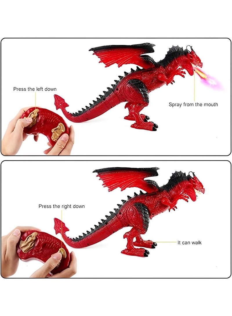 Remote Control Dinosaur Figures RC Walking Dinosaur Looking Large Size with Roaring Spraying Light Up Eyes Dragon Toy Gifts for Kids - Image 4