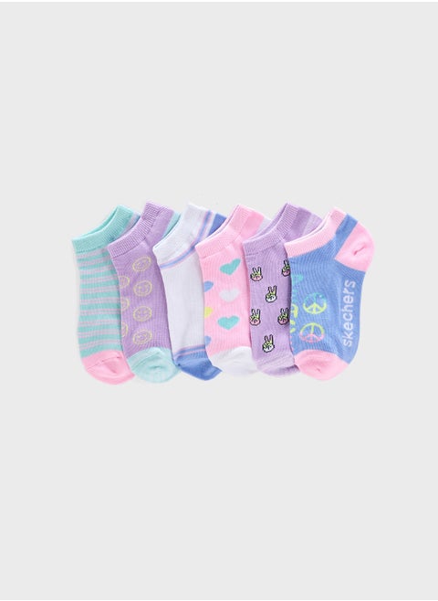 Kids 6 Pack Non Terry Socks