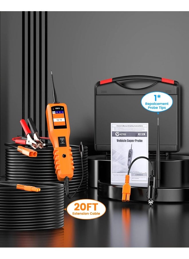 Generic Automotive Circuit Tester KM10 Professional Power Circuit Probe Kit - DC/AC Current Resistance Diodes Vehicle Voltage Signal Diagnostic Activating Components Tools for 12V to 24V Electrical System  - Image 4