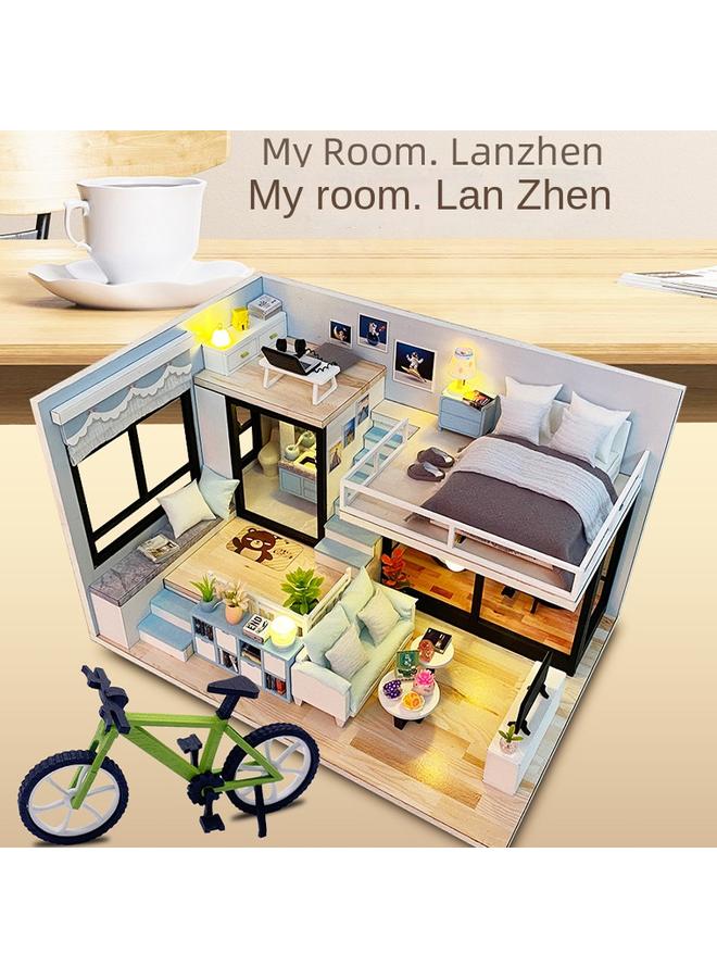 Bluejw Diy Cabin In The United States My Early Summer Handmade Room Lanzhen Assembled Attic Building Toys Tanabata Gift Giving Girls - Image 2