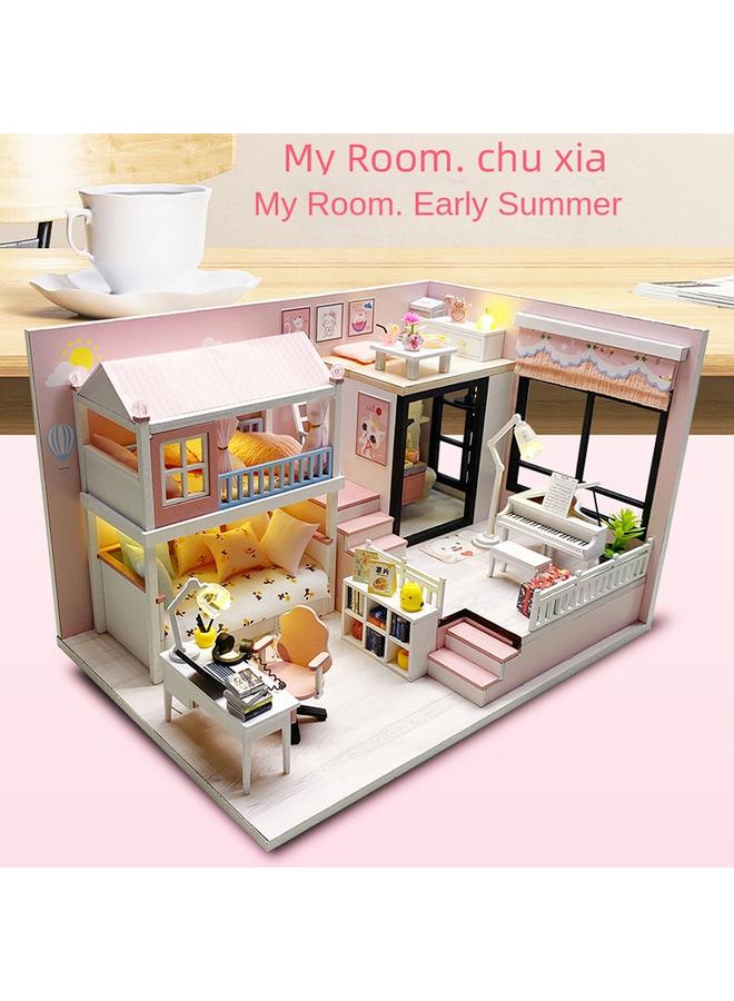 Bluejw Diy Cabin In The United States My Early Summer Handmade Room Lanzhen Assembled Attic Building Toys Tanabata Gift Giving Girls - Image 5