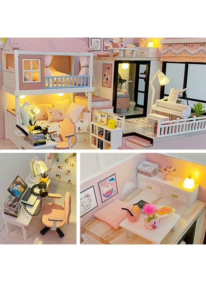 Bluejw Diy Cabin In The United States My Early Summer Handmade Room Lanzhen Assembled Attic Building Toys Tanabata Gift Giving Girls - Image 3