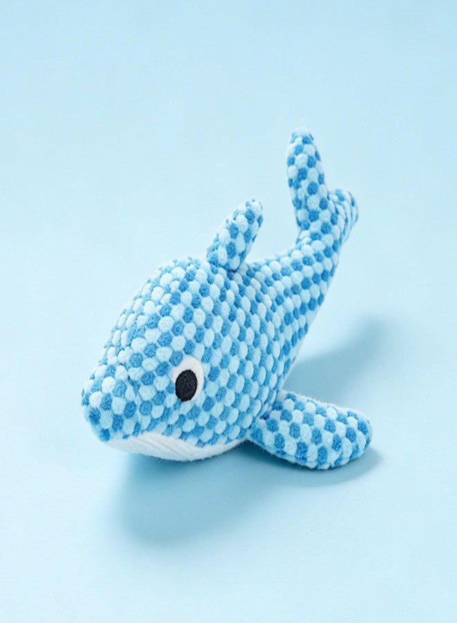 TONYFY Ocean Plush Dog Toys, Squeaky Chew Toys for Puppy Small Medium Dogs, Interactive Squeaker & Crinkle Paper Toys to Keep Them Busy, Cute Sea Creature Design (Dark Blue Dolphin) - Image 2