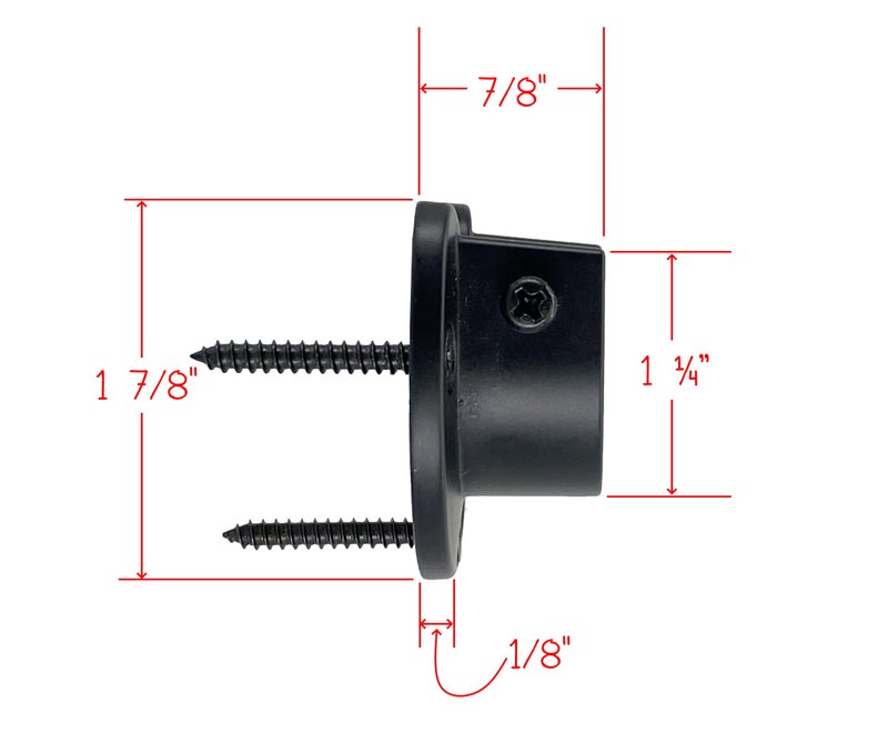 Desunia Closet Rod Support Flanges With Screw On Attachment | Heavy Duty Clothes Pole End Sockets For Wardrobes | Black | 2 Pack - Image 3