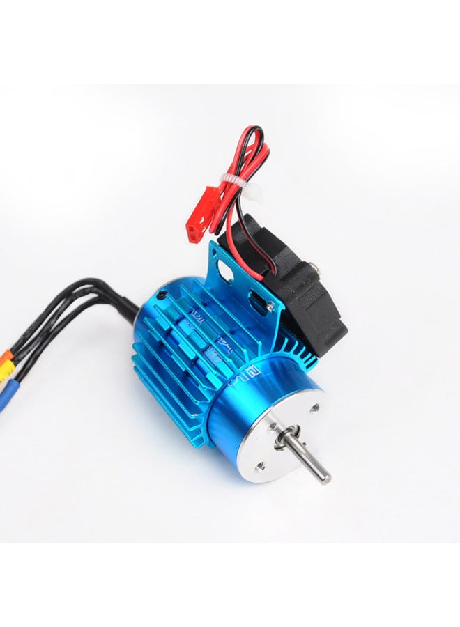 HSP1:16 Suitable For Motor Motor 380 Model Car Radiator Heat Shield Heat Sink With Cooling Fan-Color:Sky Blue  - Image 4