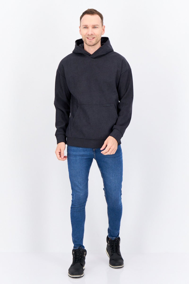 MEMBERS ONLY Men Hooded Textured Long Sleeves Sweatshirt, Dark Grey - Image 4