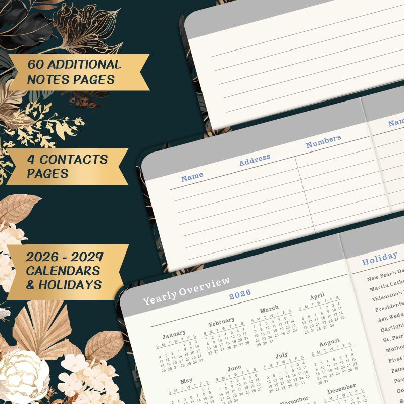 Vindora 2026-2029 Monthly Pocket Planner/Calendar - JUL 2026 - JUN 2029(36 Months), 3 Year Monthly Planner 2026-2029, 6.4" x 3.8", 2 Bookmarks, Inner Pocket, Pen Holder, Perfect Organizer - Image 4