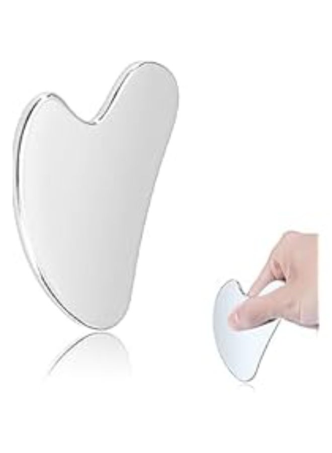 لوح تدليك من الفولاذ المقاوم للصدأ على شكل قلب، مكشطة علاجية، أداة غوا شا، مكشطة تدليك - Image 2