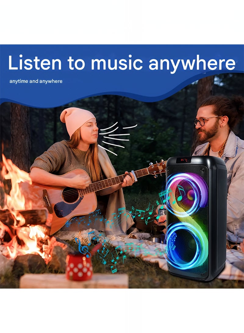 iDigit 40W Bluetooth Trolley Speaker with Wireless Microphone and Remote Control, Portable Speaker Support FM/USB/TFCard, Rechargeable Battery Perfect for Home, Parties, Karaoke, Travel - Image 2