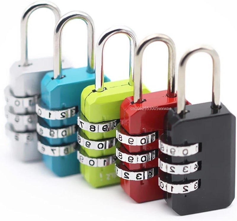 Blue 3 Dial Combination Lock for Luggage Backpack Suitcase Drawer Travel Security - Image 1