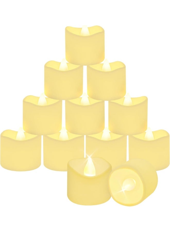 MOMENT 24 Pack Flameless Votive Candles,Flameless Flickering Electric Fake Candle, Battery Operated Led Tea Lights In Warm White For Wedding, Table, Halloween,Christmas,Party - Image 1