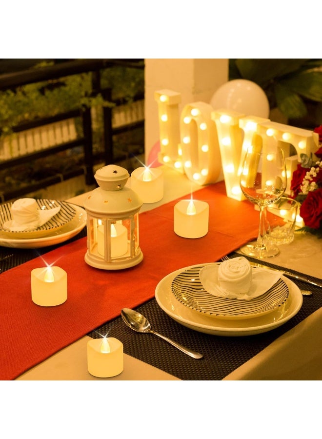 MOMENT 24 Pack Flameless Votive Candles,Flameless Flickering Electric Fake Candle, Battery Operated Led Tea Lights In Warm White For Wedding, Table, Halloween,Christmas,Party - Image 5
