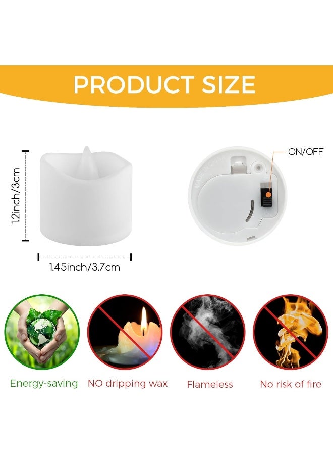 MOMENT 24 Pack Flameless Votive Candles,Flameless Flickering Electric Fake Candle, Battery Operated Led Tea Lights In Warm White For Wedding, Table, Halloween,Christmas,Party - Image 2