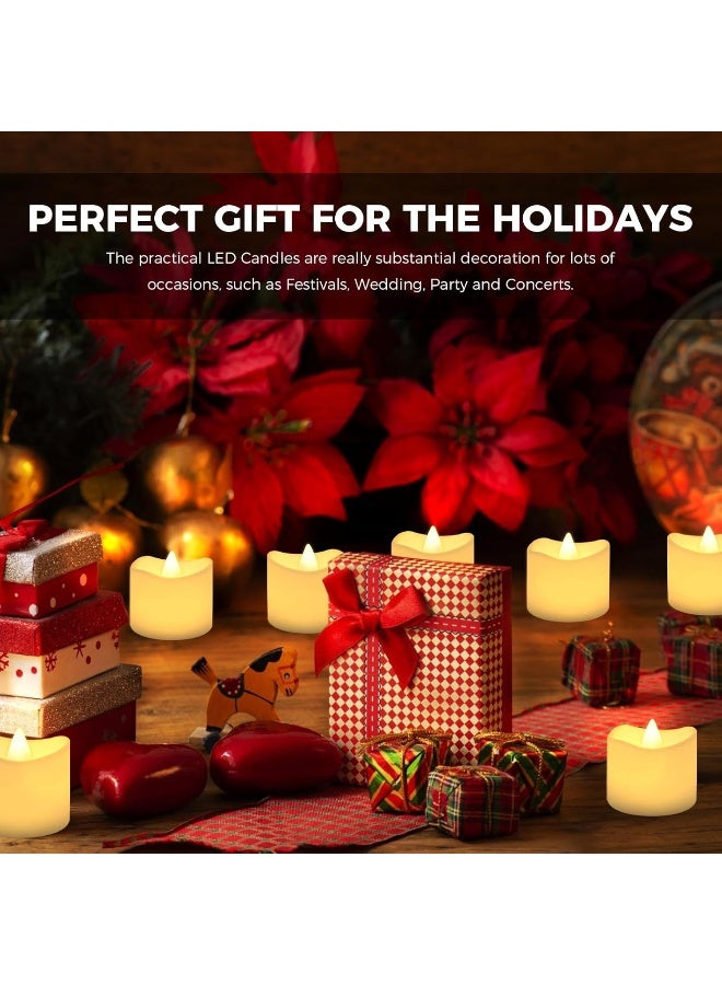 MOMENT 24 Pack Flameless Votive Candles,Flameless Flickering Electric Fake Candle, Battery Operated Led Tea Lights In Warm White For Wedding, Table, Halloween,Christmas,Party - Image 4