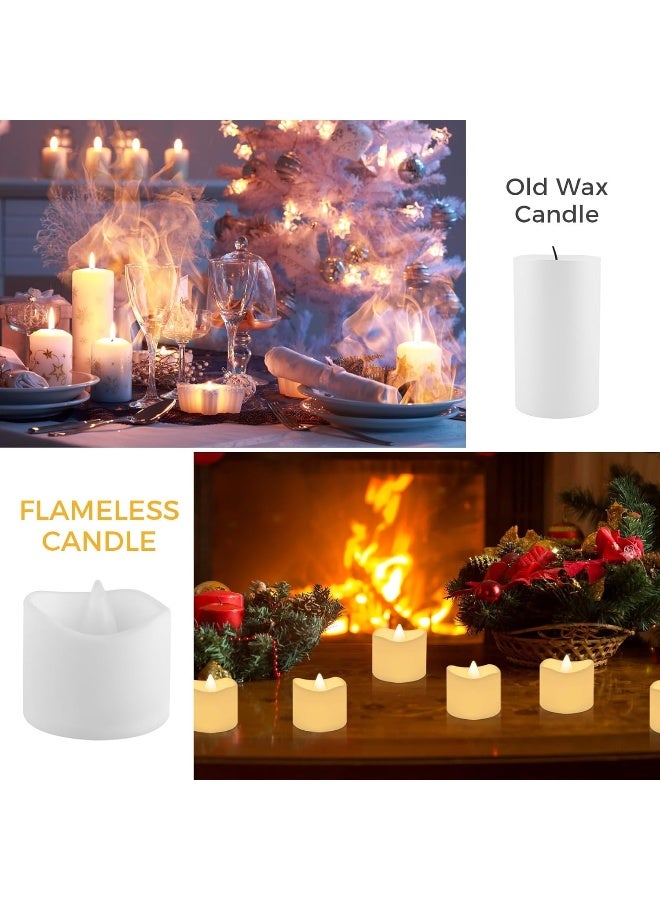 MOMENT 24 Pack Flameless Votive Candles,Flameless Flickering Electric Fake Candle, Battery Operated Led Tea Lights In Warm White For Wedding, Table, Halloween,Christmas,Party - Image 3