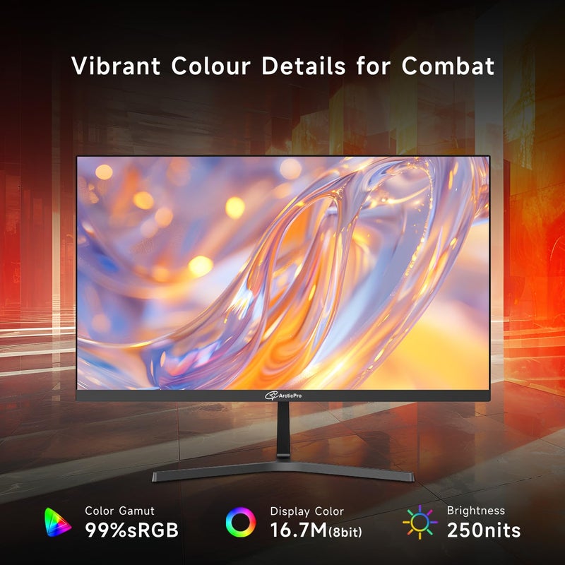 ArcticPro 22 inch 120Hz Monitor, Full HD (1920 x 1080p) Computer Monitor, 99% sRGB, 4000:1 Contrast, 3-Sided Frameless, Ultra Slim, VESA, LowBlue Mode, Tilt Adjust, HDMI *1, VGA*1 - Image 5