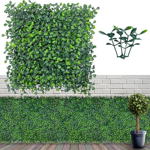 ODTORY Artificial Grass Wall Panel Backdrop,10" X 10" 12P(8.4 sqft) UV-Anti Greenery Boxwood Panels for Indoor Outdoor Green Wall Decor & Ivy Fence Covering Privacy - Image 1