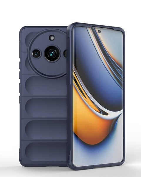 Magic Shield Anti Fall Soft Smooth Touch Realme 11 Pro Plus 5G Phone Case Silicone Shockproof Thin Cover (Blue)