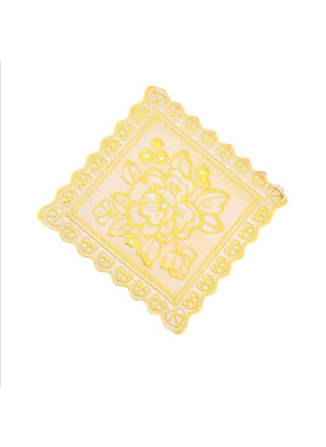 Gui Zheng GS Square 10cm Square Gold Silver Small Coaster Tea Mat Bowl Mat Coffee Coaster Heat Insulated Placemat-Color:Silver-Specifications:10cm