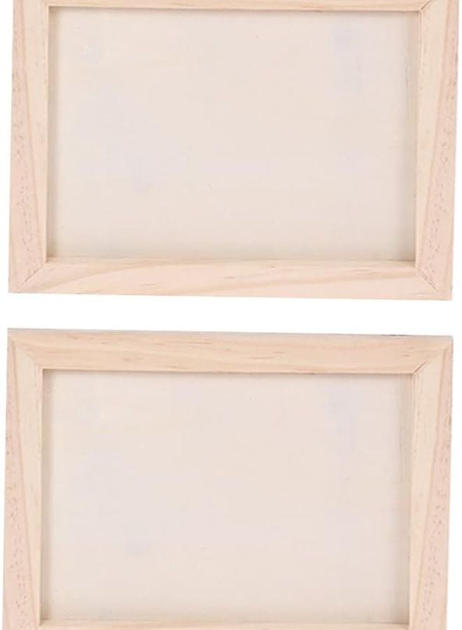2Pcs Unfinished Wooden Picture Frames 5x7 Inch DIY Artwork Display Stands for Wall Decoration - Image 1