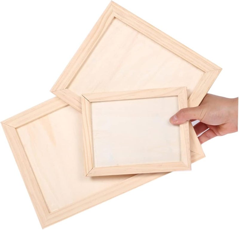 2Pcs Unfinished Wooden Picture Frames 5x7 Inch DIY Artwork Display Stands for Wall Decoration - Image 5