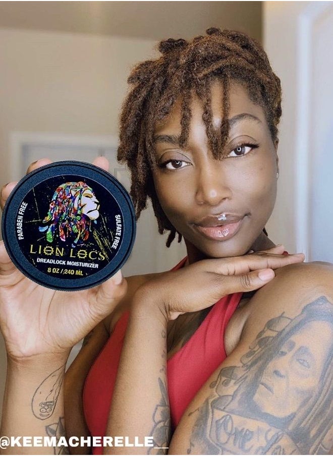 Beard Gains - Lion Locs Hair Locking Dreads Moisturizer for Dreadlocks, Locks, Microlocs, Interlocks, Braidlocks, Braids, Fauxlocs, Twistlocks, or Sisterlocks | - Large Container Residue and Build-Up Free (8oz) - Image 1
