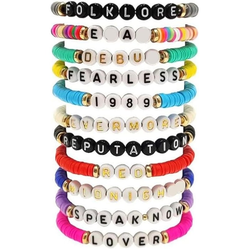 beyonday Matching Friendship Bracelets for TS Eras Tour Red 1989 Speak Now Folklore Lover Reputation Midnight Album Inspired Bracelets for Fans Layering Bracelets for Women Girls Boys - Image 1