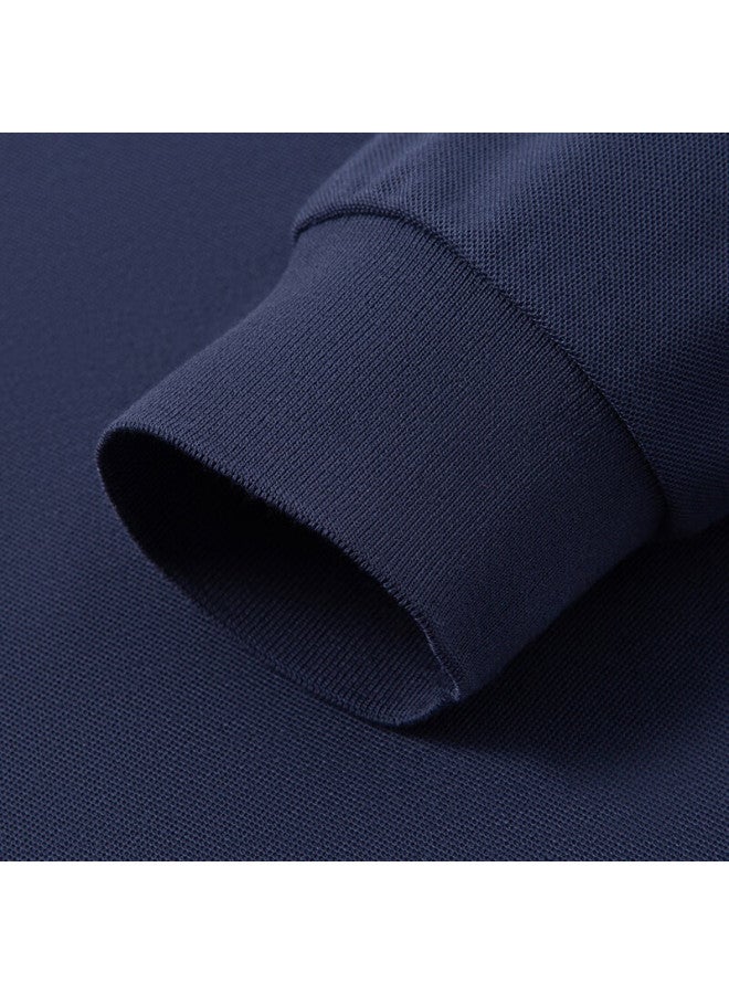 Tucano Men's Long Sleeve Polo Shirt Spring Autumn Business Casual Turn-down Collar Polo Shirt Basic Formal Top White L - Image 3