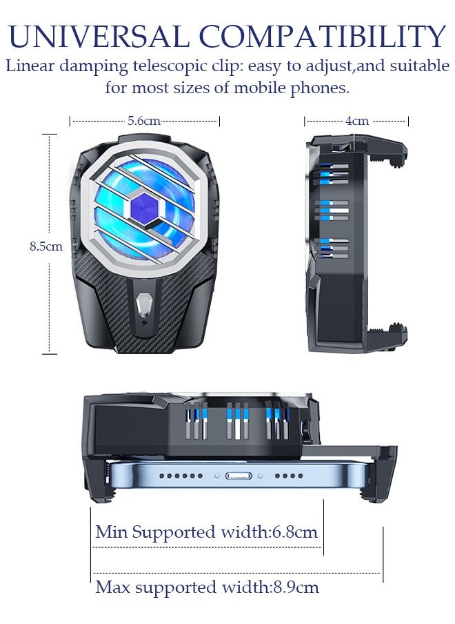 DUNISO Phone Cooler for Live Streaming and Gaming Fast Phone Cooling Fan, Semi-Conductor Cooling Chip Mobile Phone Radiator, Fit All Types of iPhone Android Smartphones  - Image 3