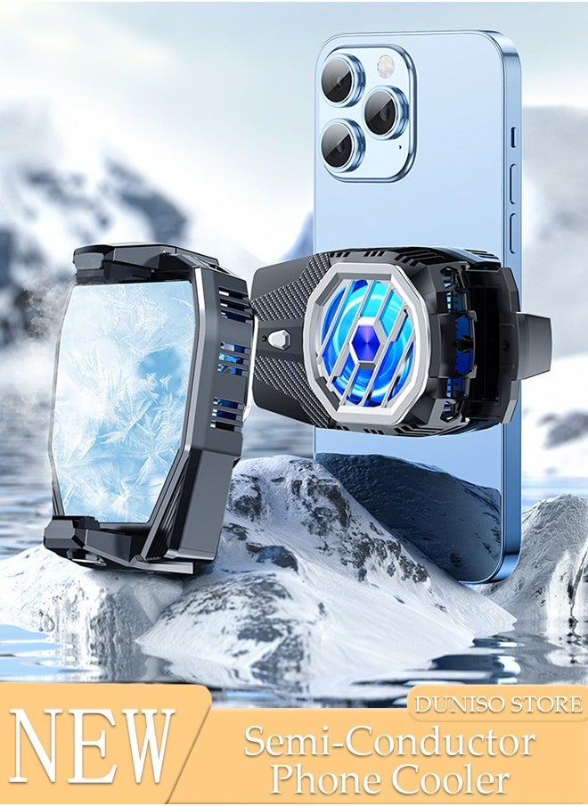 DUNISO Phone Cooler for Live Streaming and Gaming Fast Phone Cooling Fan, Semi-Conductor Cooling Chip Mobile Phone Radiator, Fit All Types of iPhone Android Smartphones  - Image 1