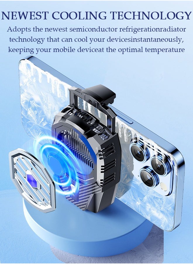 DUNISO Phone Cooler for Live Streaming and Gaming Fast Phone Cooling Fan, Semi-Conductor Cooling Chip Mobile Phone Radiator, Fit All Types of iPhone Android Smartphones  - Image 5