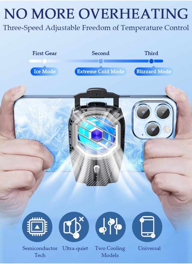 DUNISO Phone Cooler for Live Streaming and Gaming Fast Phone Cooling Fan, Semi-Conductor Cooling Chip Mobile Phone Radiator, Fit All Types of iPhone Android Smartphones  - Image 2