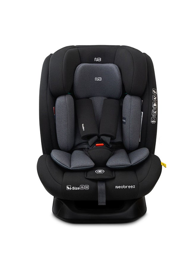 neobreez I-Hepta All-In-One Convertible Baby Infant Toddler Car Seat Latest I-Size Ecer129, Recline & Adjustable, Memory Foam, Lumbar & Reducing Cushion Forward & Rear Facing,  Group 0/1/2/3 0-36 Kg, 0-12Years  - Image 1