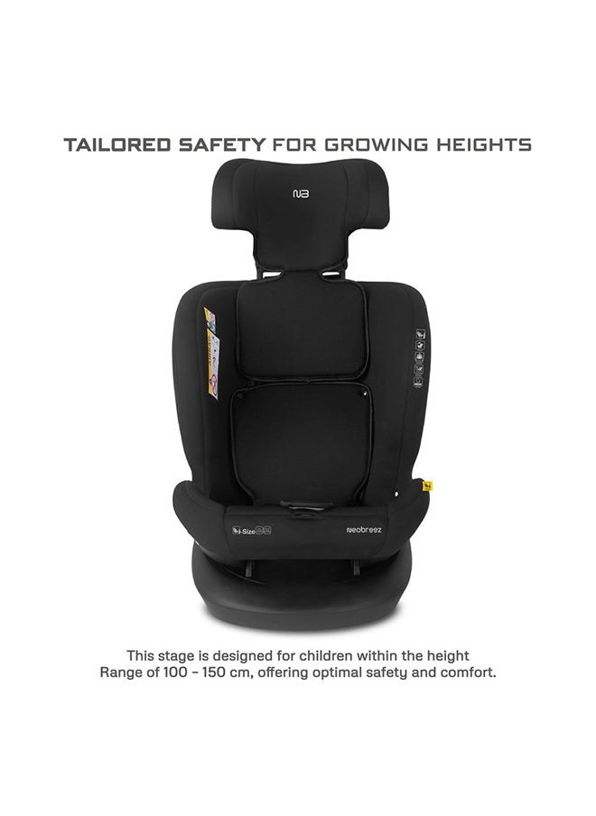 neobreez I-Hepta All-In-One Convertible Baby Infant Toddler Car Seat Latest I-Size Ecer129, Recline & Adjustable, Memory Foam, Lumbar & Reducing Cushion Forward & Rear Facing,  Group 0/1/2/3 0-36 Kg, 0-12Years  - Image 4