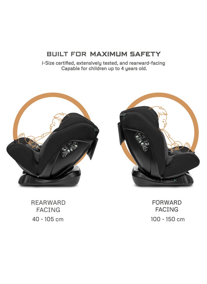I-Hepta All-In-One Convertible Baby Infant Toddler Car Seat Latest I-Size Ecer129, Recline & Adjustable, Memory Foam, Lumbar & Reducing Cushion Forward & Rear Facing,  Group 0/1/2/3 0-36 Kg, 0-12Years