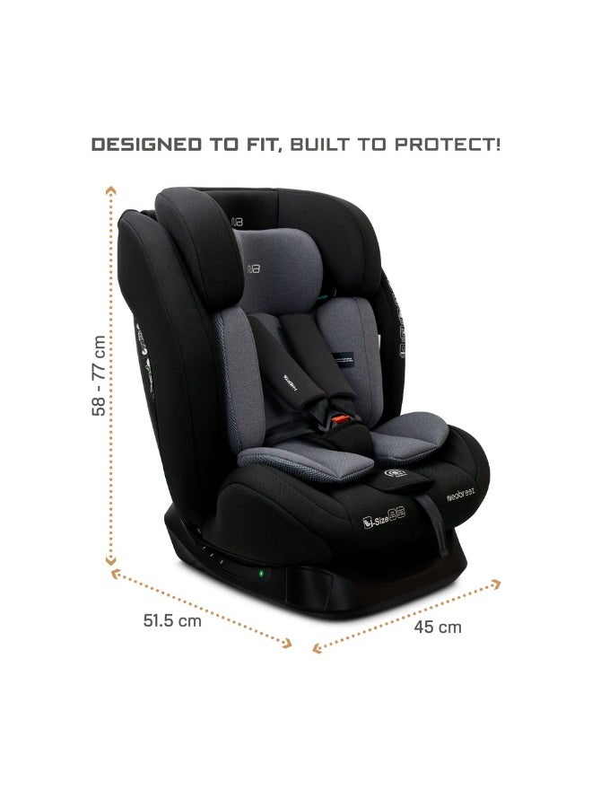 نيوبريز مقعد سيارة للسفر متعدد الوظائف من آي-هيبتا للأطفال من حديثي الولادة حتى  سنة، قابل للتعديل والانحناء، مع وسادة ذاكرة ودعم قطني، - كجم، -، ، حزام خماسي النقاط - Image 4