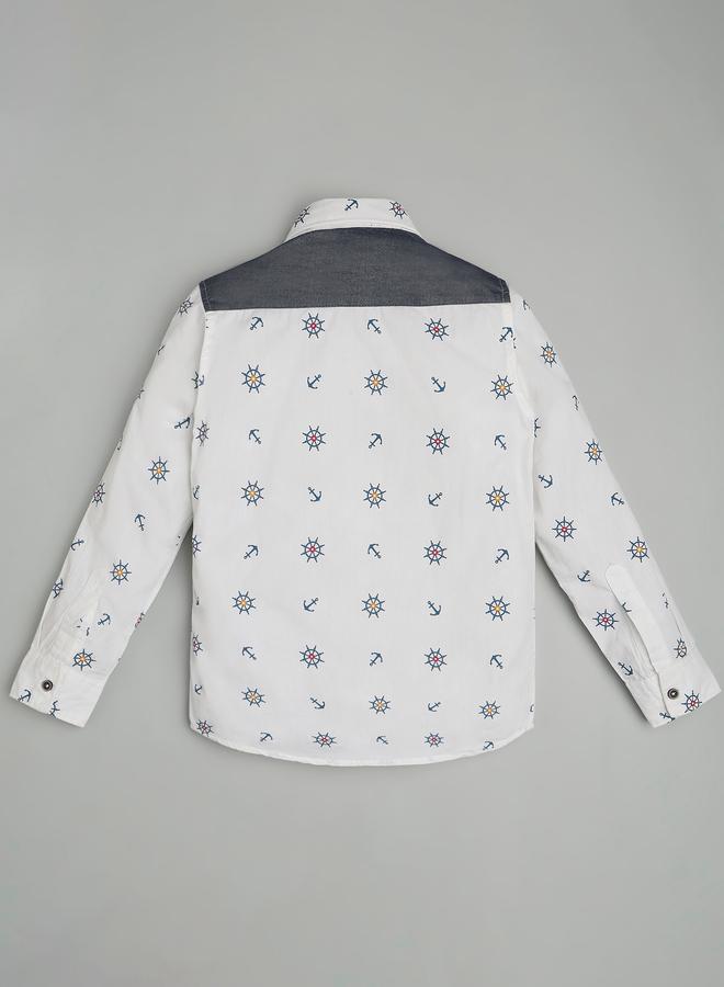 Infinity Kids Nautical Print Cotton Shirt - Image 5