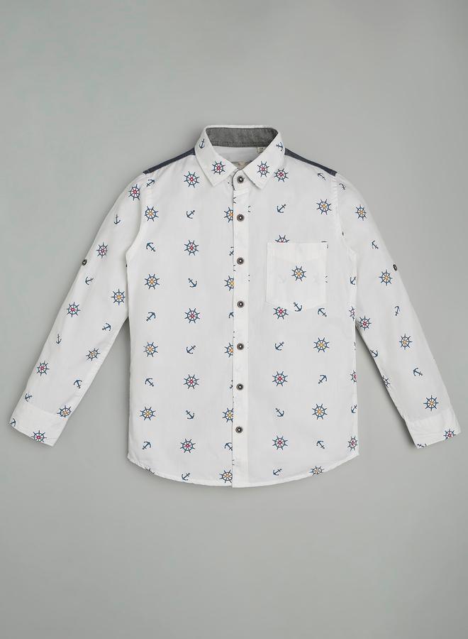 Infinity Kids Nautical Print Cotton Shirt - Image 1