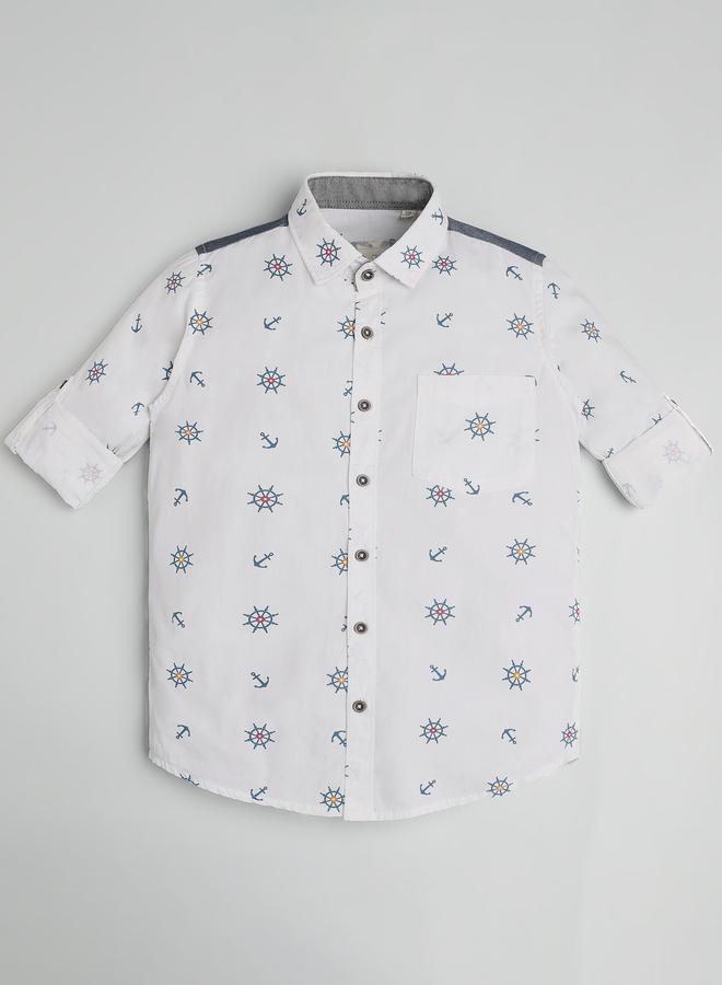 Infinity Kids Nautical Print Cotton Shirt - Image 2