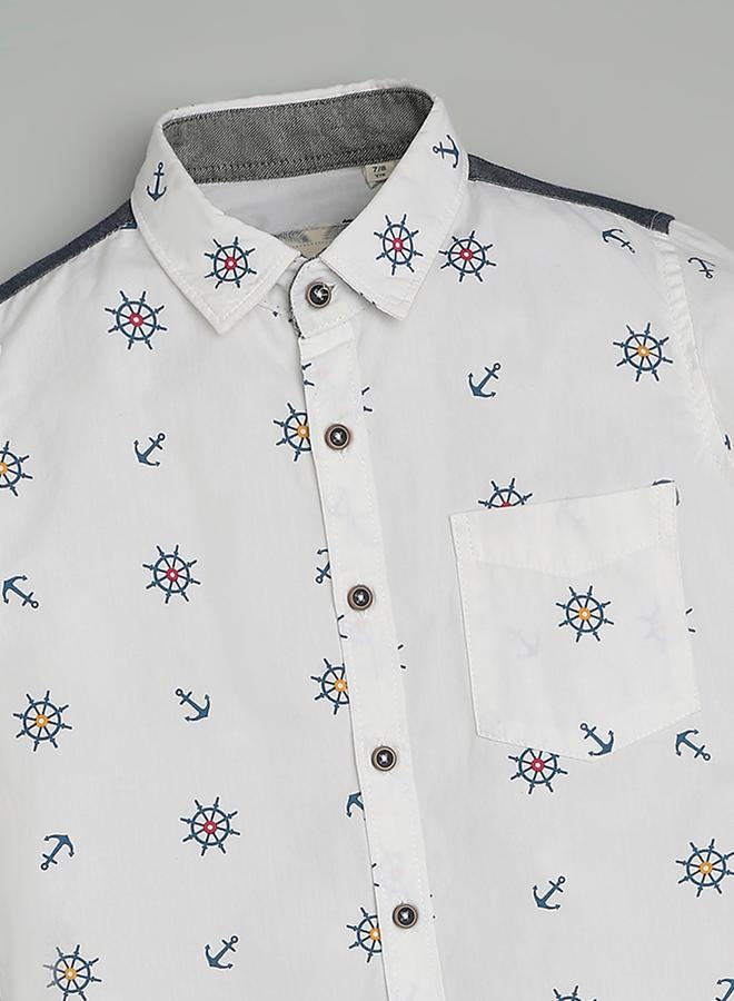 Infinity Kids Nautical Print Cotton Shirt - Image 3
