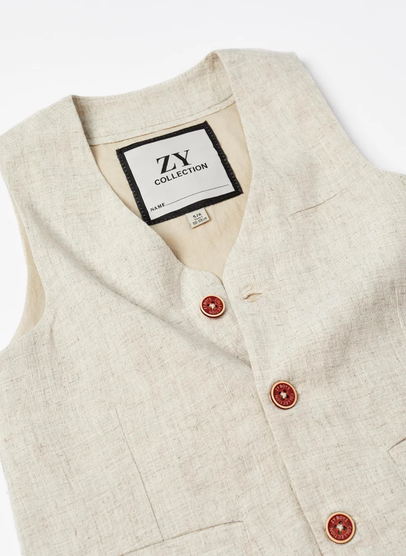 زيبي Zippy Linen Waistcoat For Boys