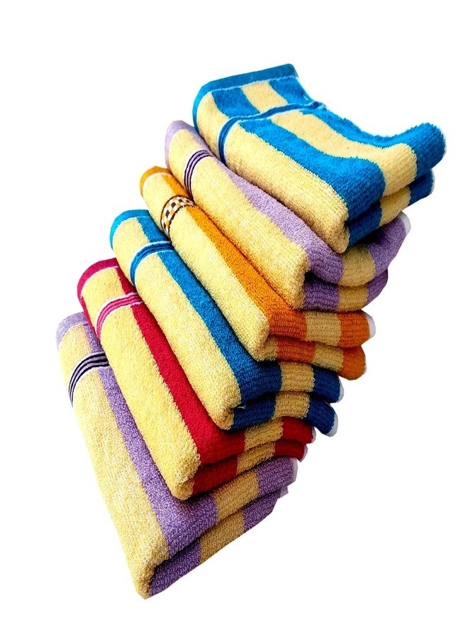 Space Fly Cotton Hand Towels High Absrobent, Size: 11X 17 inch (Set of 10_Multi Color) - Image 3