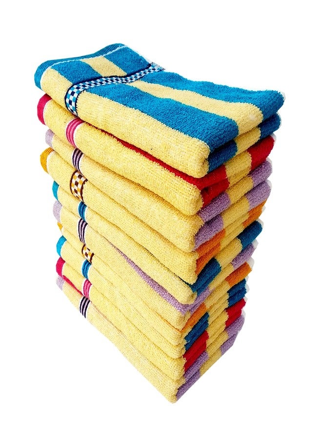Space Fly Cotton Hand Towels High Absrobent, Size: 11X 17 inch (Set of 10_Multi Color) - Image 1