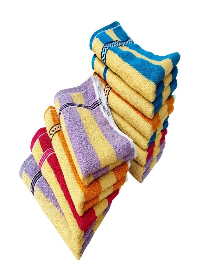 Space Fly Cotton Hand Towels High Absrobent, Size: 11X 17 inch (Set of 10_Multi Color) - Image 2