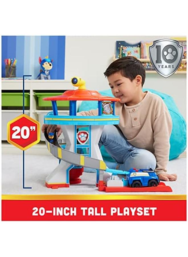 باو بترول مجموعة لعب برج المراقبة مع قاذفة سيارات لعبة 2 شخصيات تشيس أكشن كروزر الشرطة وإكسسوارات ألعاب الأطفال للأعمار من 3 سنوات فما فوق - Image 2