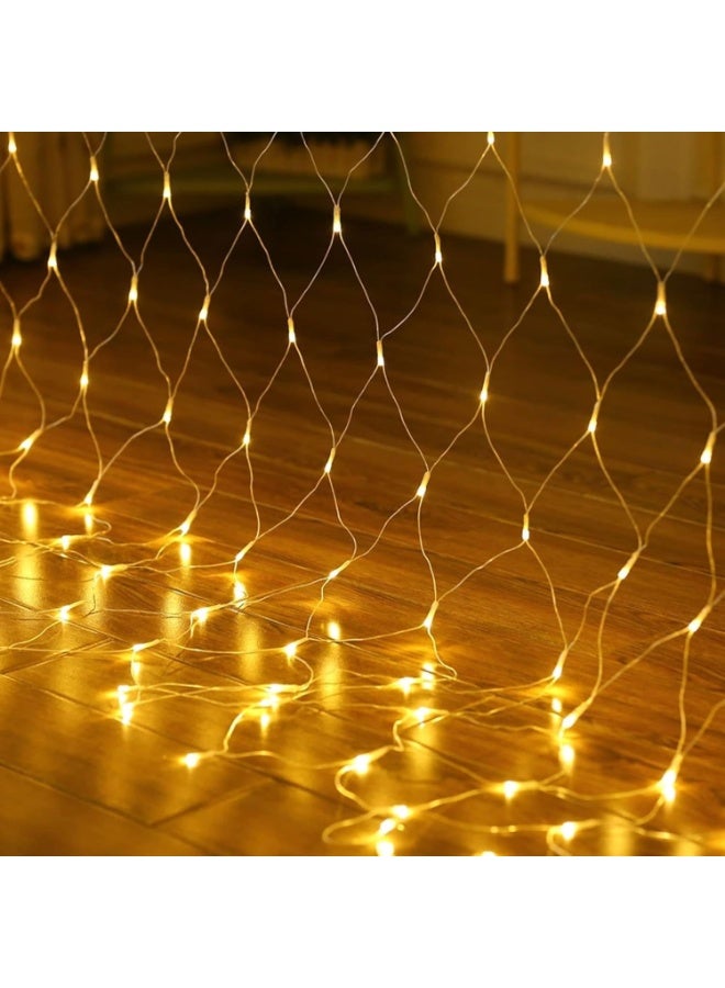 Arabest Solar Diwali Lights Net Light 3x2 m/192 LED Mesh Light with Remote Control IP65 Waterproof for Ramadan Party Patio Backyard Bush Fence Wall Christmas Holiday Decorations - Image 5