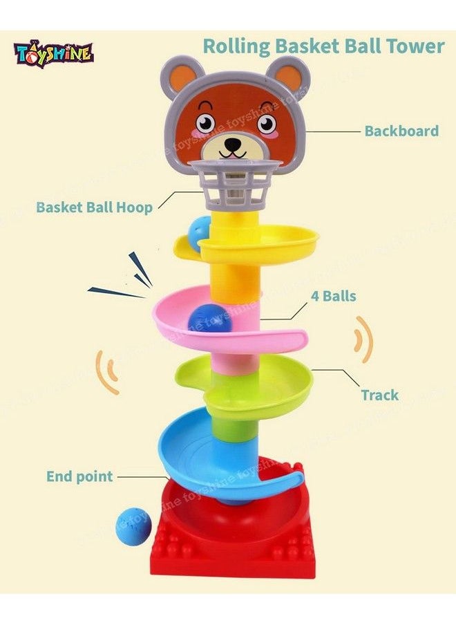 Toyshine 4 Layer Ball Drop And Roll Swirling Tower For Baby And Toddler Development Educational Toys ; Stack Drop And Go Ball Rampmulticolor  - Image 3