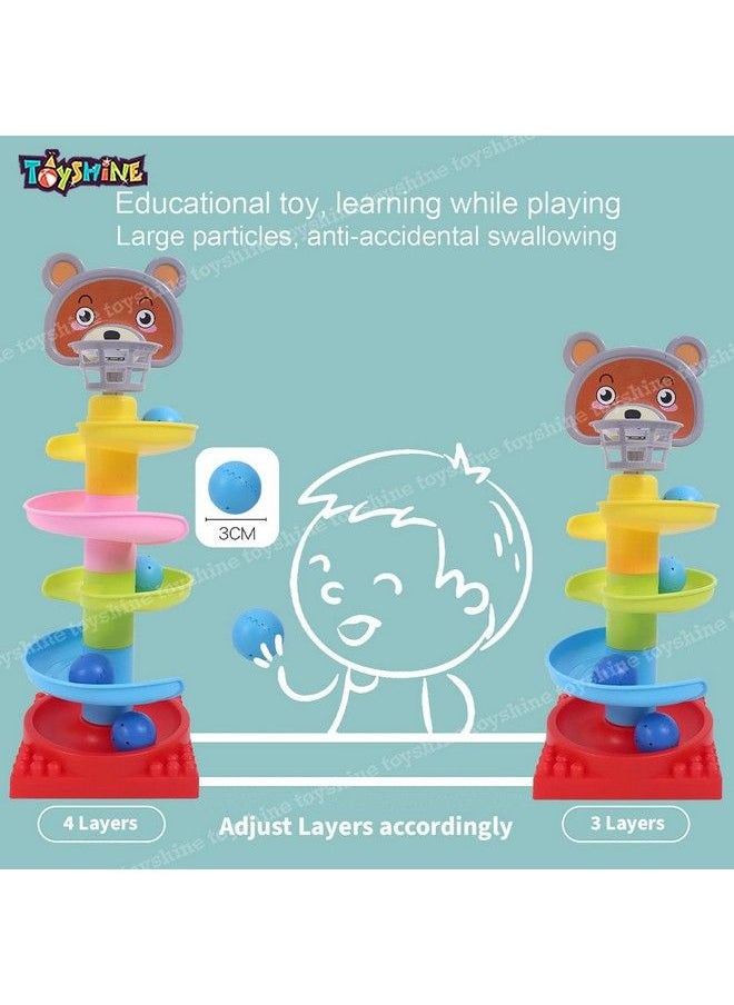 Toyshine 4 Layer Ball Drop And Roll Swirling Tower For Baby And Toddler Development Educational Toys ; Stack Drop And Go Ball Rampmulticolor  - Image 4