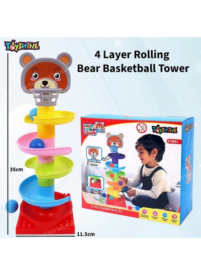 Toyshine - 4 Layer Ball Drop And Roll Swirling Tower For Baby And Toddler Development Educational Toys ; Stack Drop And Go Ball Rampmulticolor - Image 1